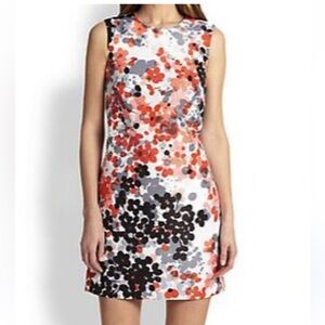 RED Valentino Floral Silk Paint Splatter Sheath Dress
